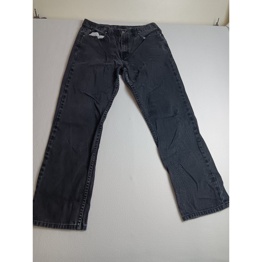 George Mens Jeans 34x32 Black Regular Fit Cotton Straight Leg Denim GM08466